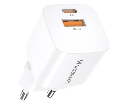 Ładowarka i akumulator Wozinsky Ładowarka sieciowa 20W USB-C / USB-A biała CMWCW